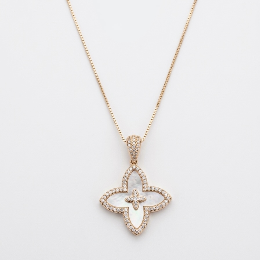 COLAR INSPIRAÇÃO MADREPÉROLA 43CM + 5CM EXTENSOR - Imagem 3